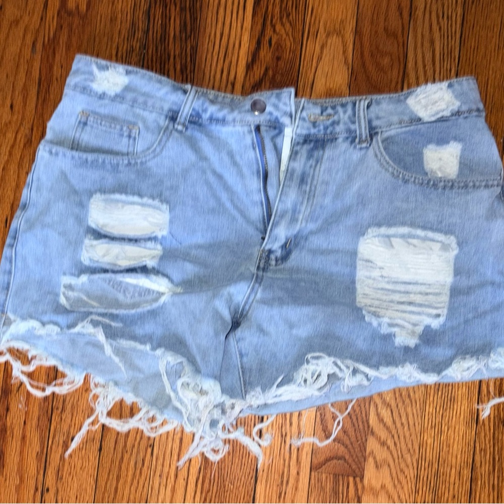 SHEIN Light Blue Denim Shorts
